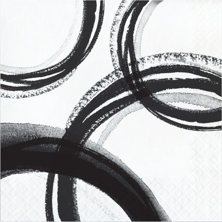 ELISE Black and White Mod Napkins, 6.5", 192PK 354069